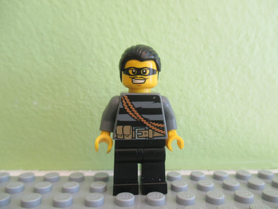 LEGO Minifigure-Police - City Burglar, Black Hair, Mask-Town / City / Police-cty363-Creative Brick Builders